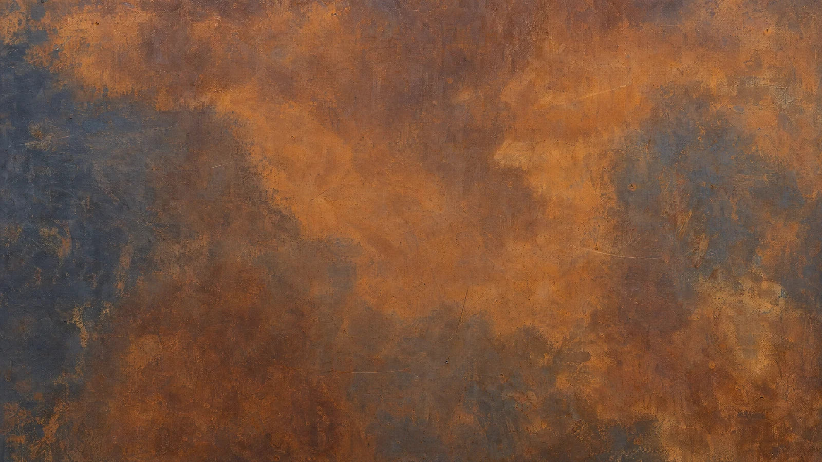 Motivvorschau „Eisenpatina in Umbra und Orange“ für Küchenrückwand