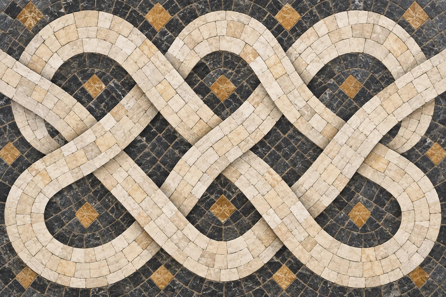 Motivvorschau „Verflochtene Steinbänder – Mosaik“ für Küchenrückwand