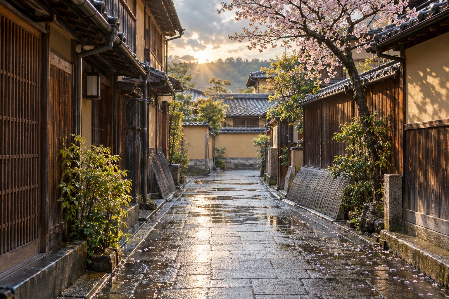 Motivvorschau „Kyoto nach dem Frühlingsregen“ für Küchenrückwand