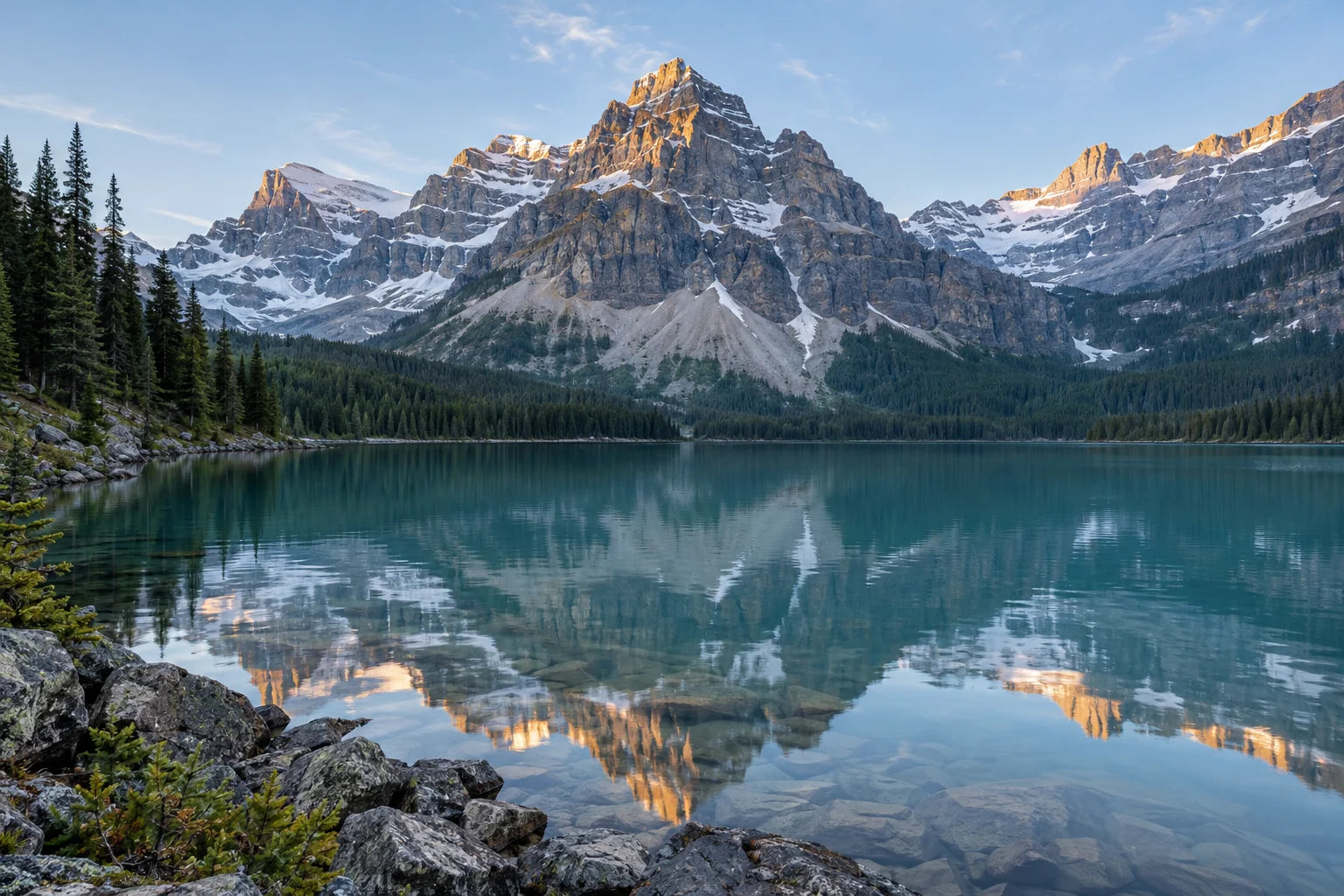 Motivvorschau „Stiller Bergsee in den Rockies“ für Küchenrückwand