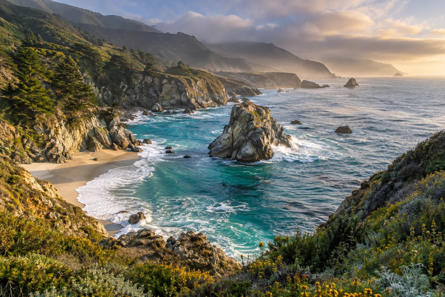 Motivvorschau „Küstenlicht bei Big Sur“ für Küchenrückwand
