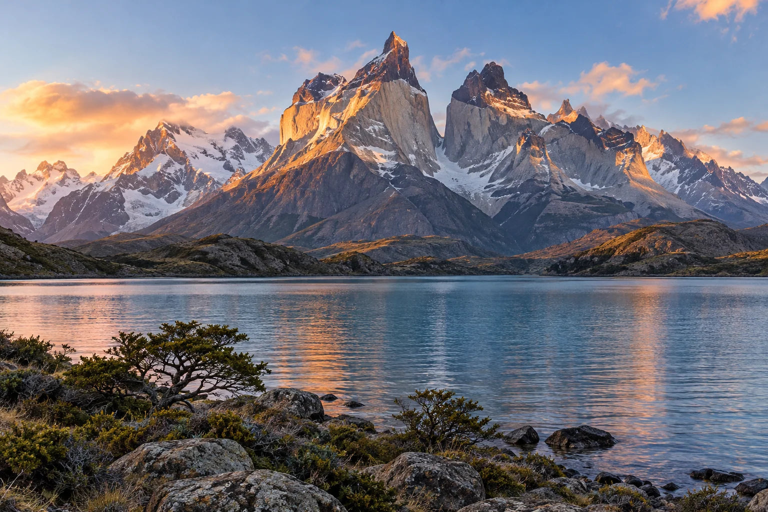 Motivvorschau „Torres del Paine im Morgenrot“ für Küchenrückwand