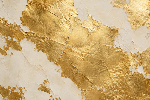 Motivvorschau „Blattgold mit offenem Kreidegrund“ für Duschrückwand