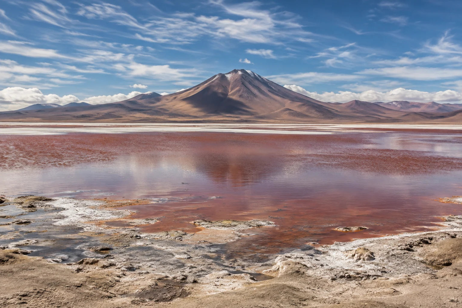 Motivvorschau „Laguna Colorada im Andenwind“ für Duschrückwand