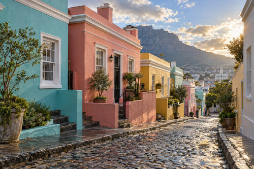 Motivvorschau „Bo-Kaap nach dem Regen“ für Duschrückwand