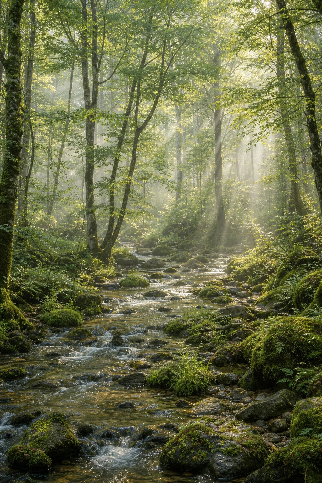 Motivvorschau „Nebelwald am Quelllauf“ für Duschrückwand