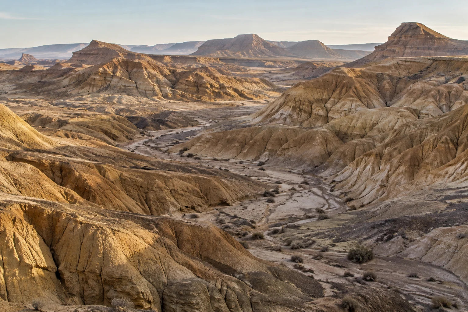 Motivvorschau „Wüstenplateau mit tiefen Erosionsrinnen“ für Duschrückwand
