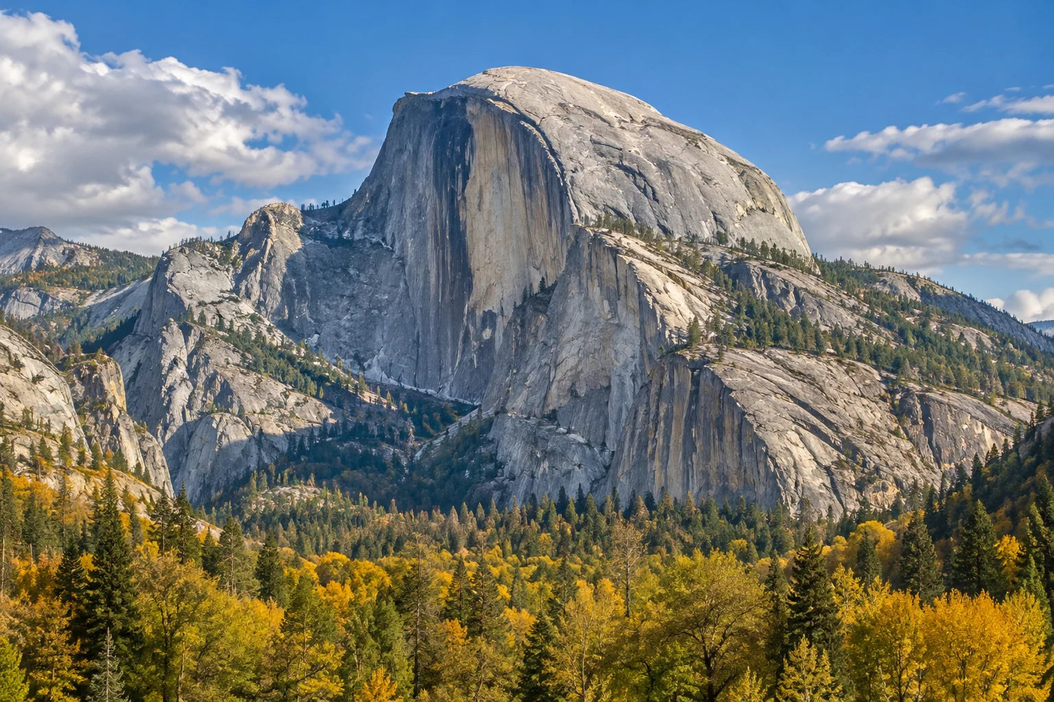 Motivvorschau „Granitkuppel über dem Herbsttal“ für Duschrückwand