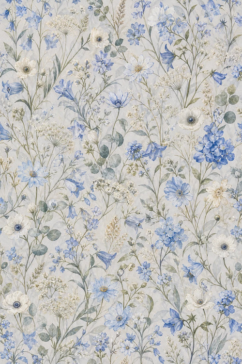 Motivvorschau „Blaue Blüte im Dunst“ für Duschrückwand