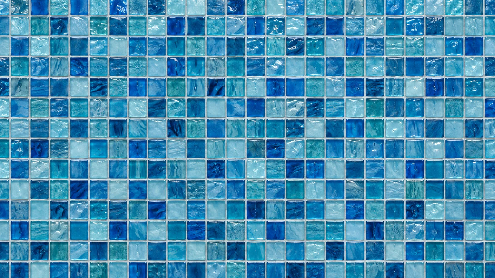 Motivvorschau „Glasmosaik in Lagunenblau“ für Küchenrückwand